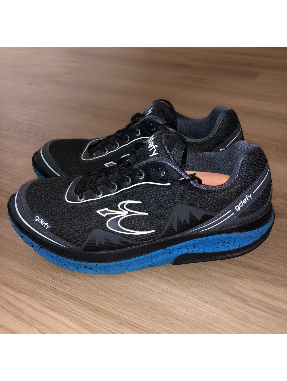 GDEFY GRAVITY DEFYER MIGHTY WALK VERSO SHOCK SHOES SNEAKERS BLUE BLACK MENS 14